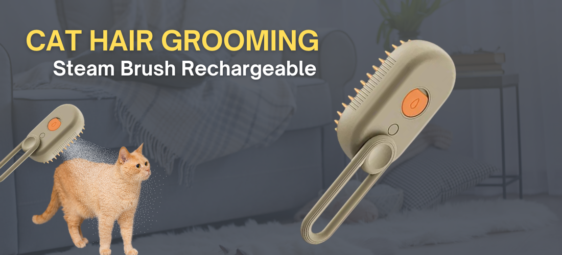 Cat Hair Grooming Steam Brush Rechargeable: Best Cat Brush for Long Hair & Short Hair