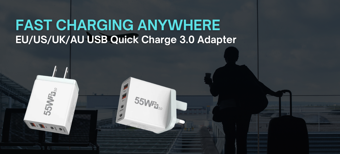 Fast Charging Anywhere: EU/US/UK/AU USB Quick Charge 3.0 Adapter