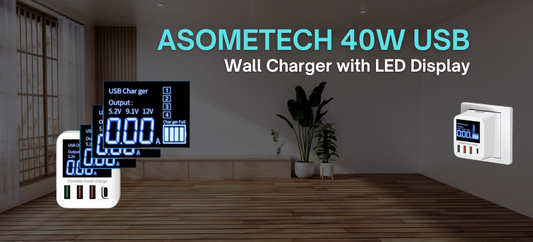 The Best Multi-Port USB Charger for Travel: ASOMETECH 40W USB Wall Charger with LED Display