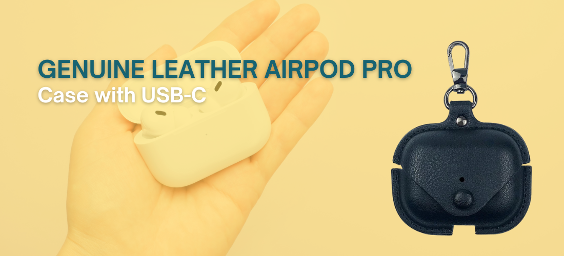 Genuine Leather AirPod Pro Case with USB-C – Stylish Protection for AirPods 1, 2, and 3