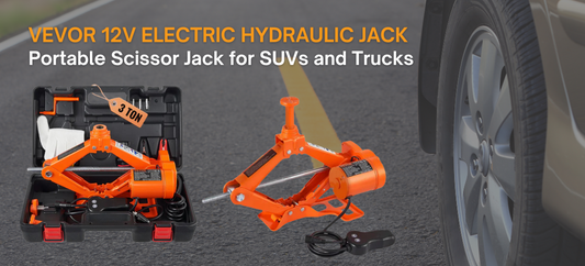 VEVOR 12V Electric Hydraulic Jack: Portable Scissor Jack for SUVs and Trucks