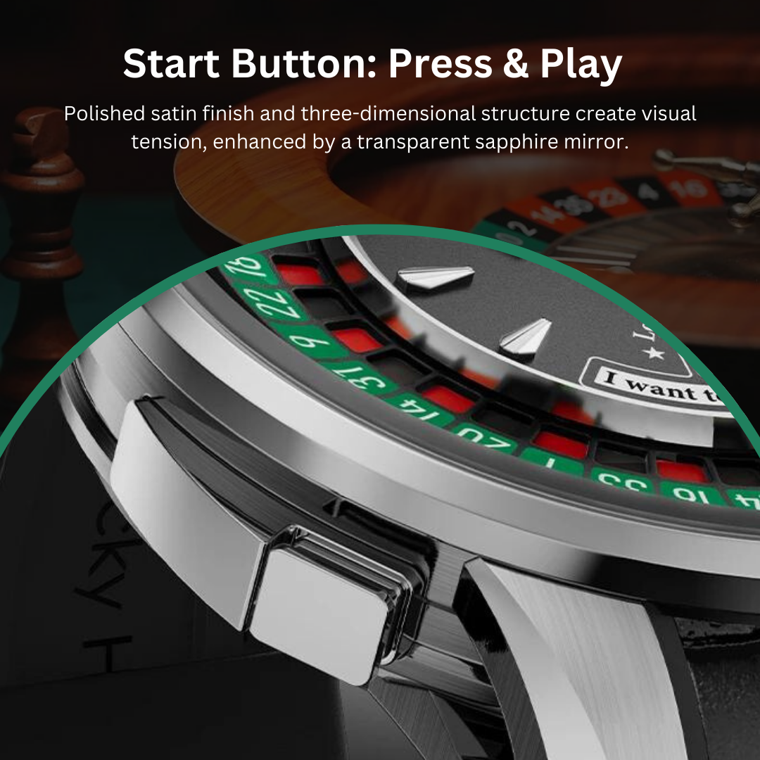 Lucky Harvey European Roulette Game Dial Mechanical Watches for Men Automatic Movement Sapphire Funny Dial Design Party Watch