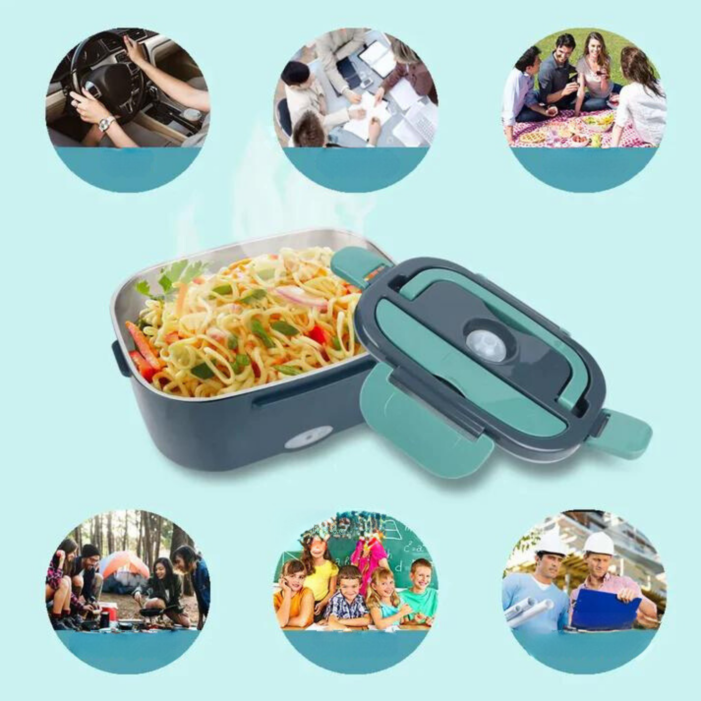 Portable Electric Lunch Box Easy Food Warmer In Car Or Office Use