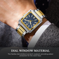 Original POEDAGAR Luxury Square Quartz Military Watch for Men