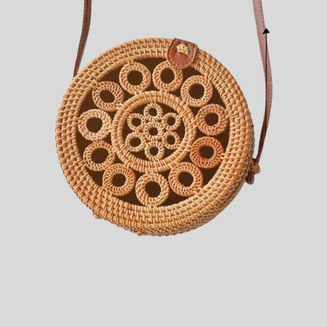 Women's Handmade Straw Rattan Bag – Square and Round Styles, Boho Woven Beach Handbag for Summer