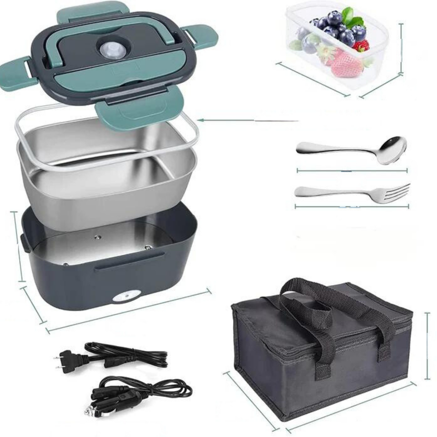 Portable Electric Lunch Box Easy Food Warmer In Car Or Office Use