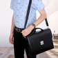 Stylish PU Leather Laptop Business Bag with Password Lock Professional Men's Diagonal Briefcase