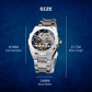 Original Forsining Men's Automatic 3D Diamond Skeleton Watch