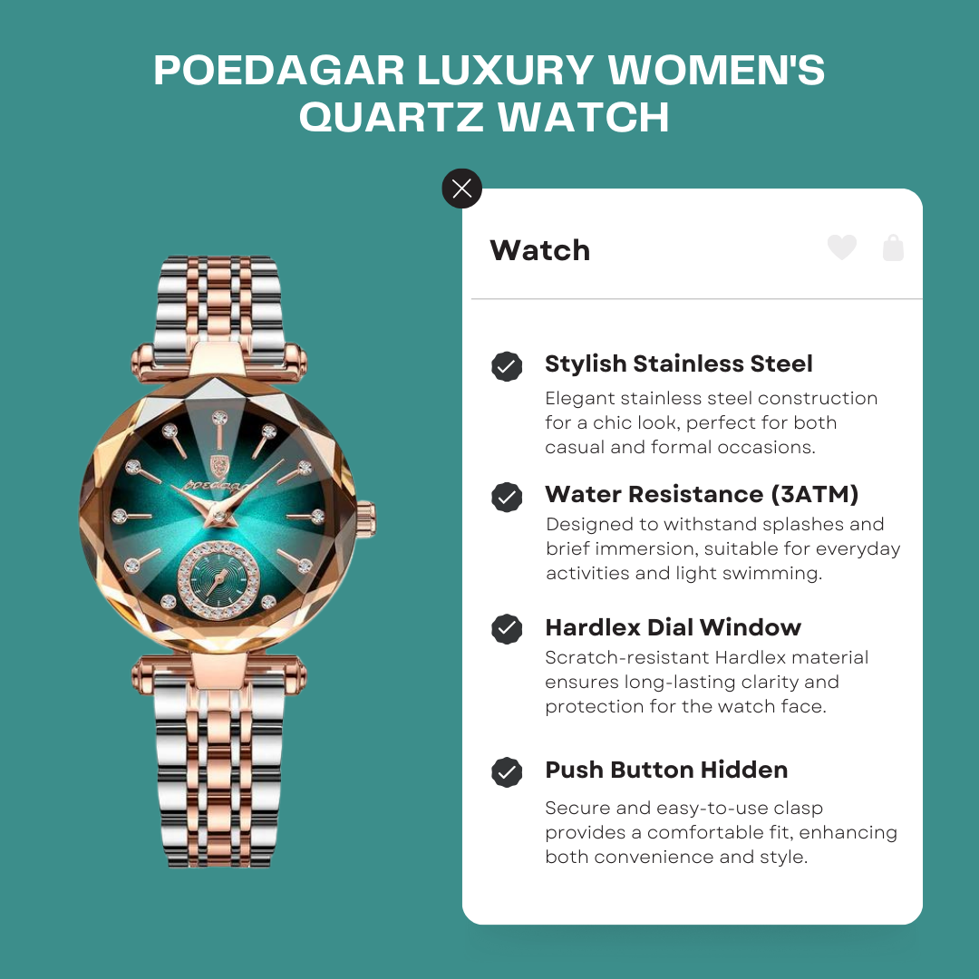 Original POEDAGAR Luxury Women's Quartz Watch