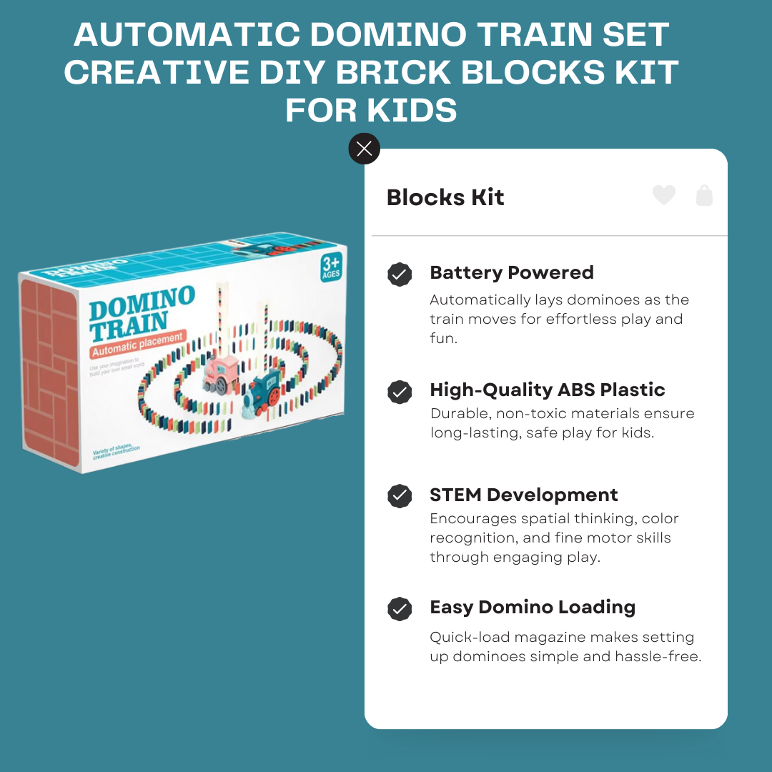 Automatic Domino Train Set - Creative DIY Brick Blocks Kit for Kids' Birthday Gifts & Fun Games