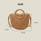 Handwoven Straw Rattan Half-Moon Beach Handbag – Large Capacity Summer Hollow Out Crossbody Shoulder Bag for Women