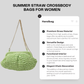 Summer Straw Crossbody Bags for Women - Luxury Crochet Raffia Shoulder Bag, Designer Clutch Purse, Handcrafted Ladies Handbags