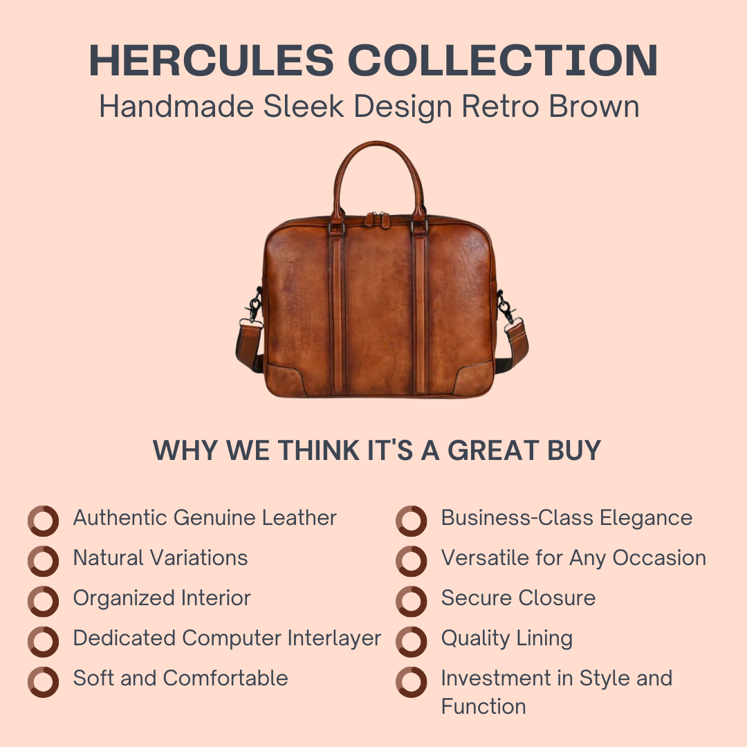 Genuine Leather Men Briefcase Handmade Unique Style Natural Cowhide Vintage Casual Computer Bag Fashion Crossbody Bag For 15 Inch Laptops