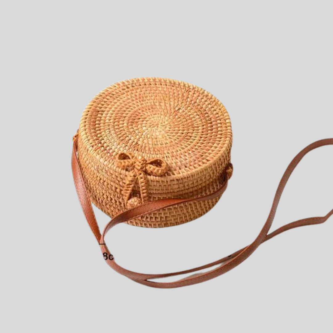 Women's Handmade Straw Rattan Bag – Square and Round Styles, Boho Woven Beach Handbag for Summer