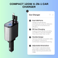 Compact 120W 4-in-1 Car Charger: Retractable USB C Cable for Fast Charging iPhone, Huawei, Samsung, with Cigarette Lighter Adapter and PD QC3.0