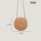 Minimalist Round Straw Crossbody Bag – Women's Shoulder Handbag for Casual and Vacation Style