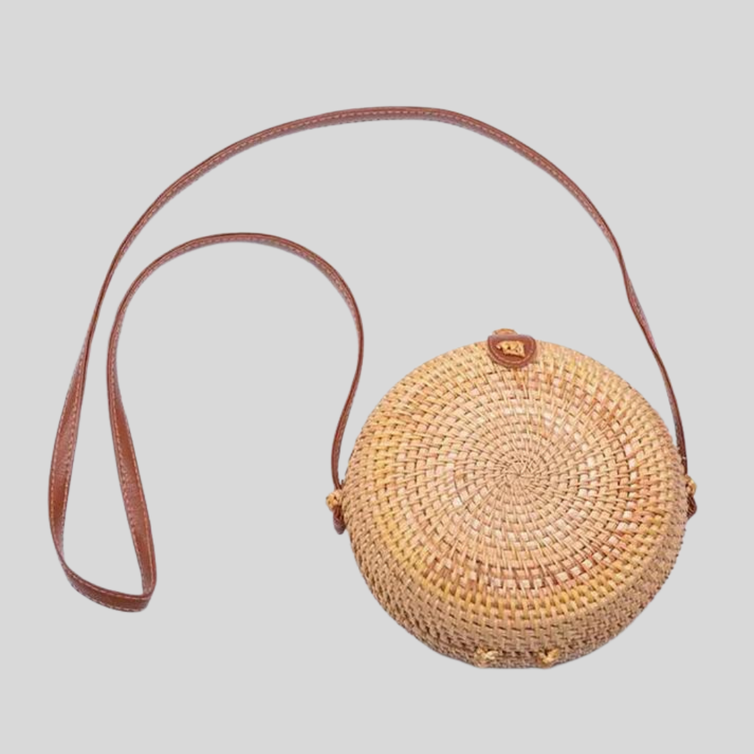 Women's Handmade Straw Rattan Bag – Square and Round Styles, Boho Woven Beach Handbag for Summer