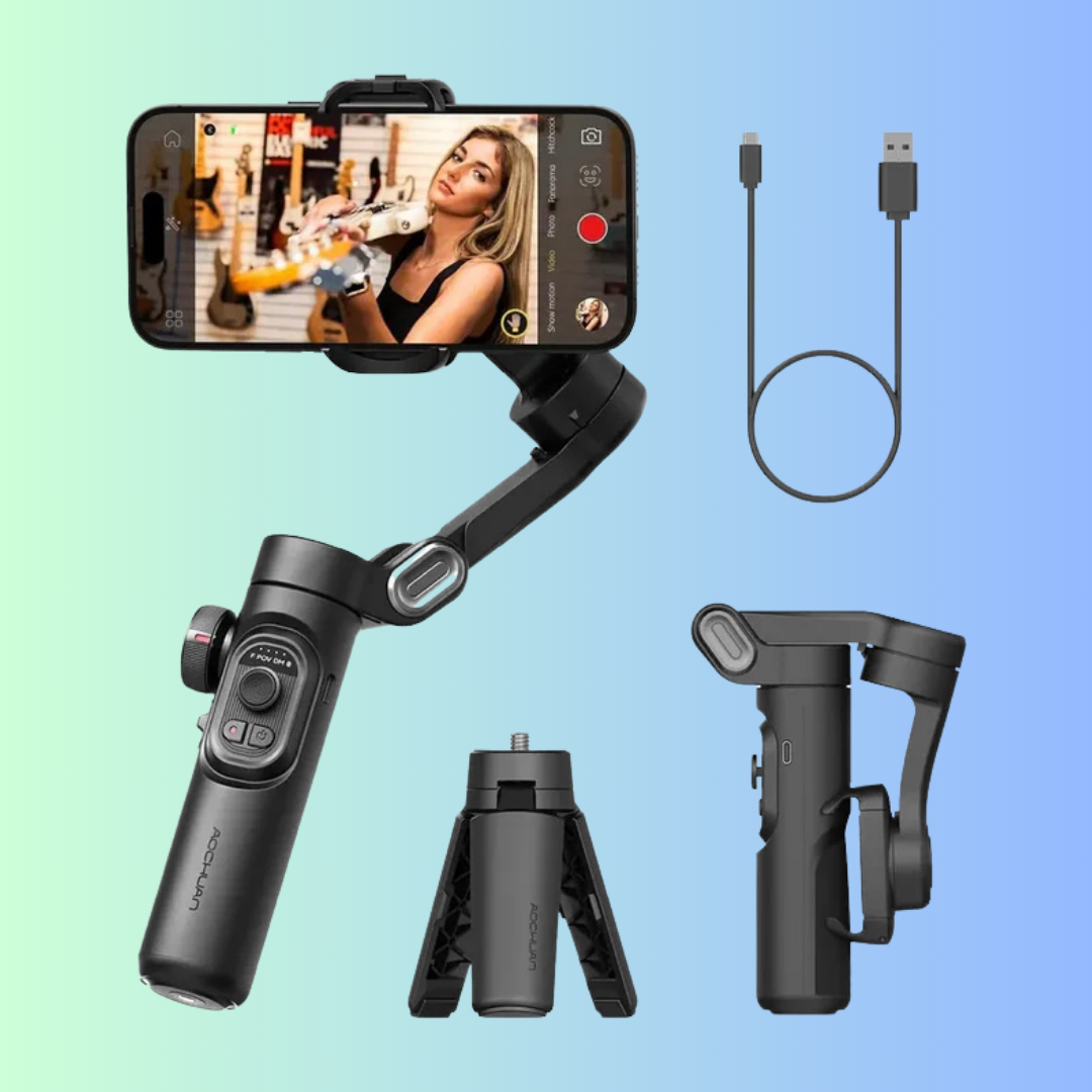 AOCHUAN 3-Axis Handheld Gimbal Stabilizer SmartXE for Smartphone for iPhone Android AI Face Tracking TikTok Vlog