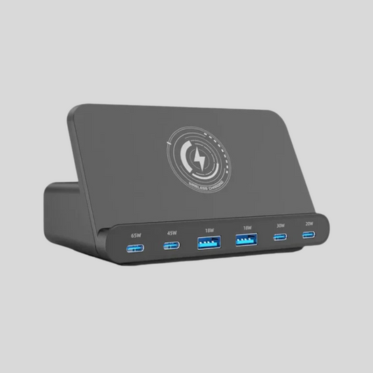 High-Power GaN USB-C Wireless Charger Stand with Multiple Ports – Fast Charging for Mobile Phones