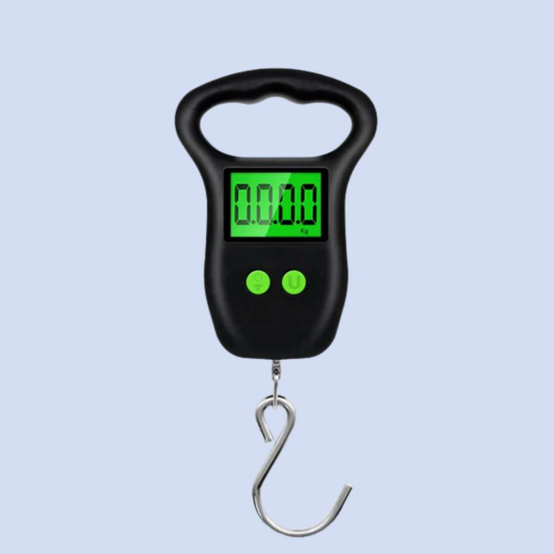 Digital Hanging Scale | Mini Luggage Weight Balance and Fishing Tool with LCD Backlit Display