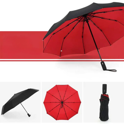 Automatic Windproof Luxury Business Umbrella: Strong, Double Layer, Ideal for Men and Women in Rainy Conditions.