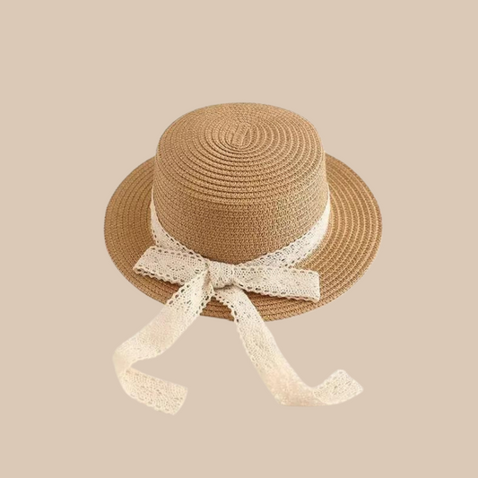 Adorable Bow Straw Hat for Girls – Breathable Spring/Summer Sun Hat with UV Protection, Perfect for Outdoor Travel and Sunshade