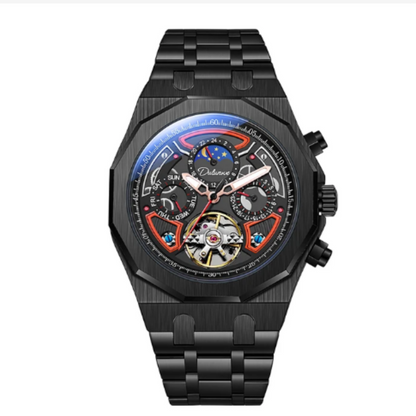 Luxury Tourbillon Mechanism Watch Self Winding Waterproof All Mechanical