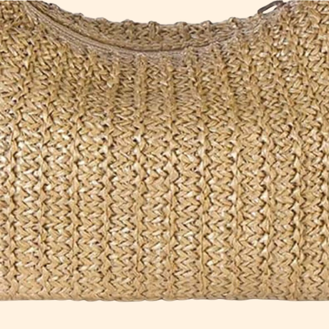 Straw Woven Summer Clutch Bag for Women – Bow Accent, Luxury Design Evening Handbag for Parties, Banquets, and Beach Vacations