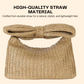 Straw Woven Summer Clutch Bag for Women – Bow Accent, Luxury Design Evening Handbag for Parties, Banquets, and Beach Vacations