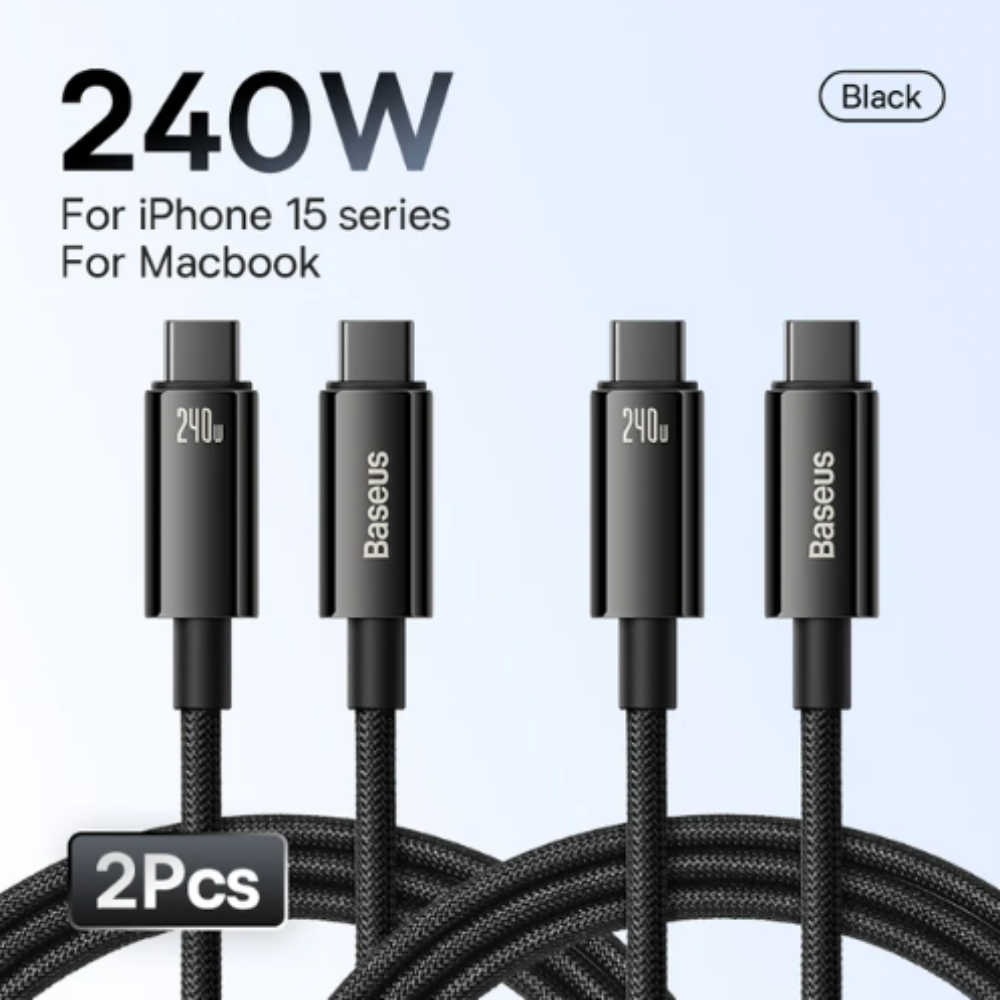 USB Type-C PD3.1 Fast charge 240W Data Cable for iPhone 15 Samsung S23 MacBook Laptops