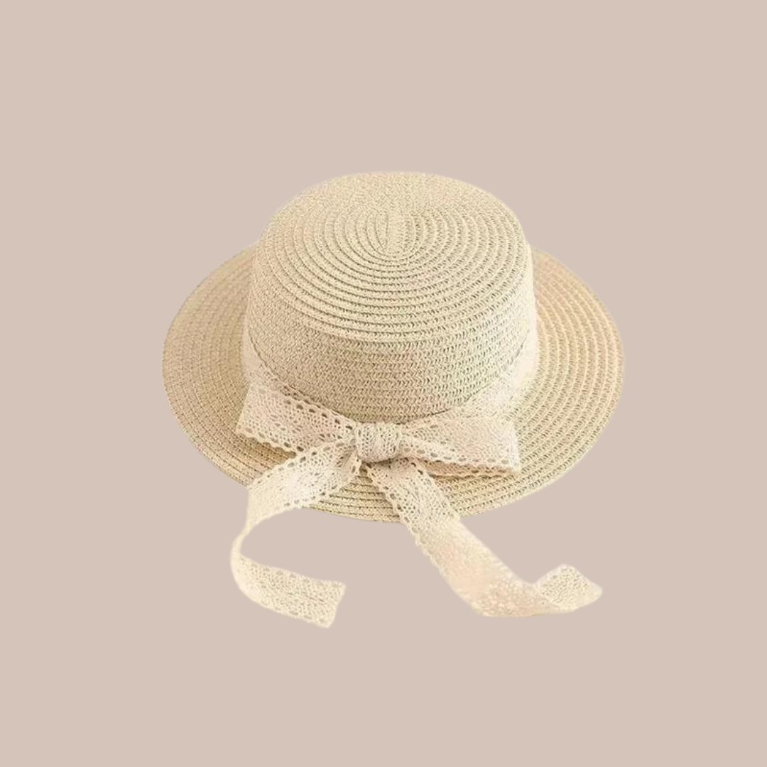 Adorable Bow Straw Hat for Girls – Breathable Spring/Summer Sun Hat with UV Protection, Perfect for Outdoor Travel and Sunshade