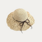 Women's Casual Raffia Straw Beach Hat – Sun Protection Travel Hat with Bowknot Rope Decoration