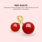 18k Gold Red Agate Cherry Necklace