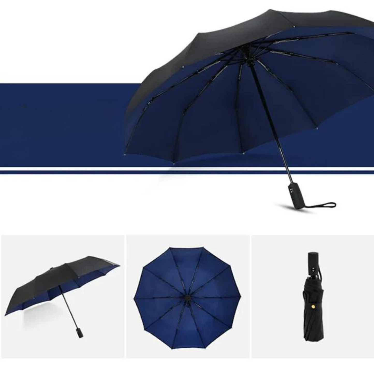 Automatic Windproof Luxury Business Umbrella: Strong, Double Layer, Ideal for Men and Women in Rainy Conditions.