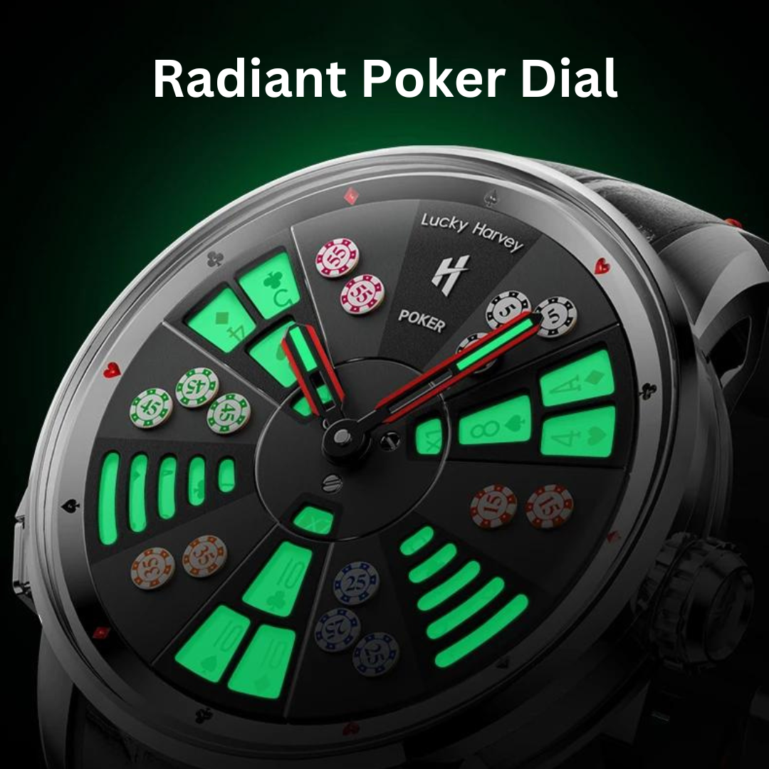 Lucky Harvey Funny Play Three Card Poker Design Mechanical Watch for Men Automatic Moving Doll Movement Wristwatches with Games