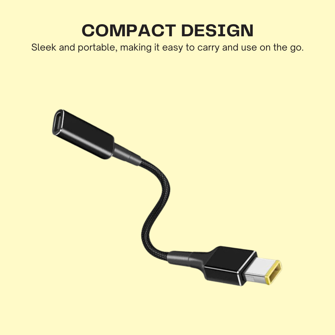 USB Type-C Female to Square Plug Converter Adapter And Cable For Laptop