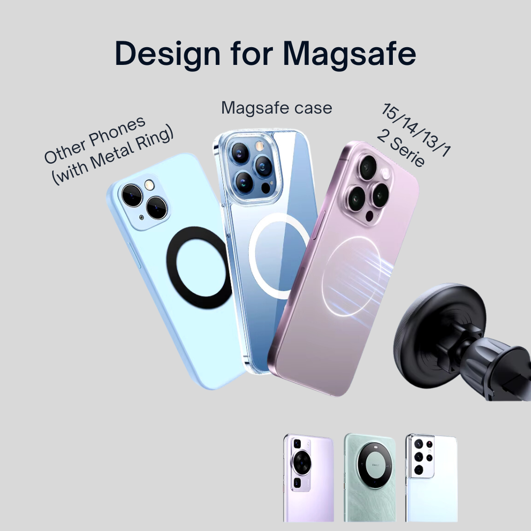 Magnetic Car Phone Holder Air Vent Mount for Magsafe iPhone 15/14/13 Pro Max, Xiaomi, Samsung