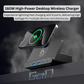 High-Power GaN USB-C Wireless Charger Stand with Multiple Ports – Fast Charging for Mobile Phones