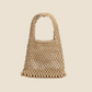 Handmade Macrame Summer Bucket Bag - Hollow Out Cotton Rope Crochet Small Phone Purse for Girls