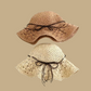 Women's Casual Raffia Straw Beach Hat – Sun Protection Travel Hat with Bowknot Rope Decoration