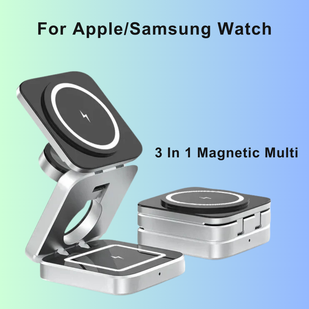 30W Magnetic Wireless Charger Stand – Fast Charging Station for iPhone 16/15/14/13/12 Pro Max, AirPods, Samsung Watch 6/5, iWatch 8/7