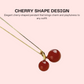 18k Gold Red Agate Cherry Necklace