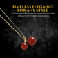 18k Gold Red Agate Cherry Necklace