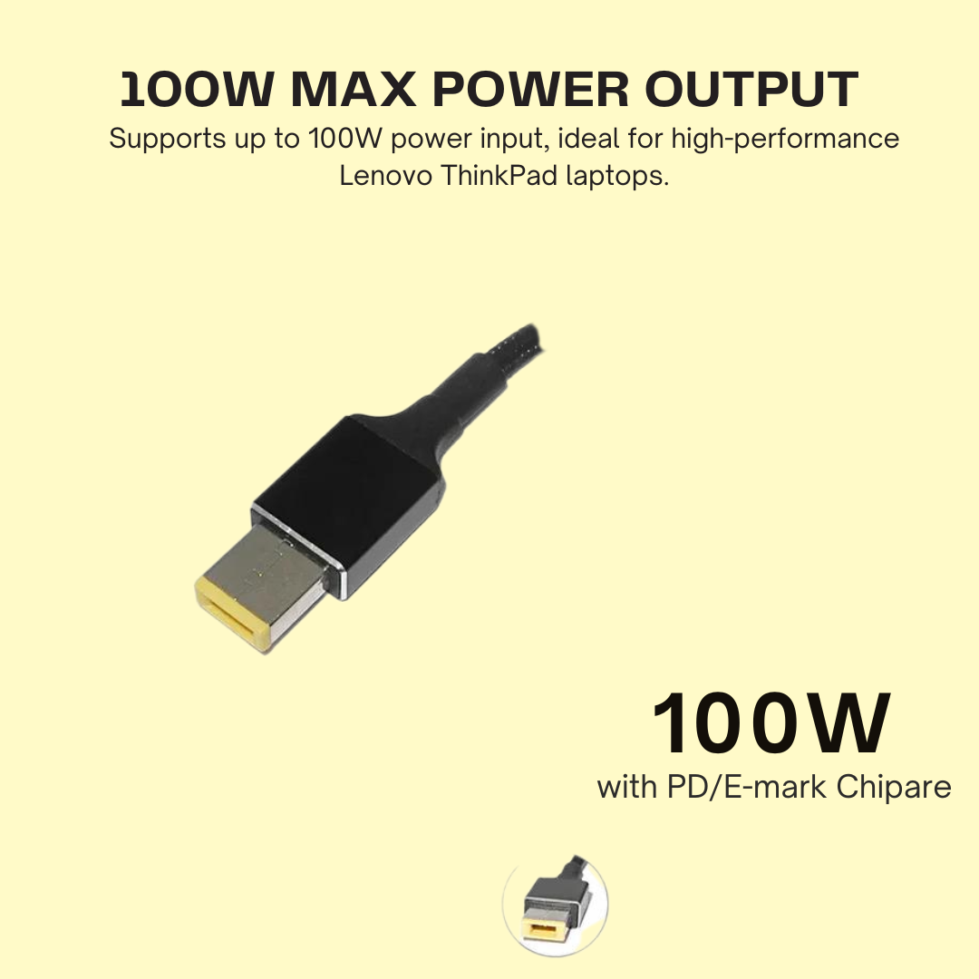 USB Type-C Female to Square Plug Converter Adapter And Cable For Laptop