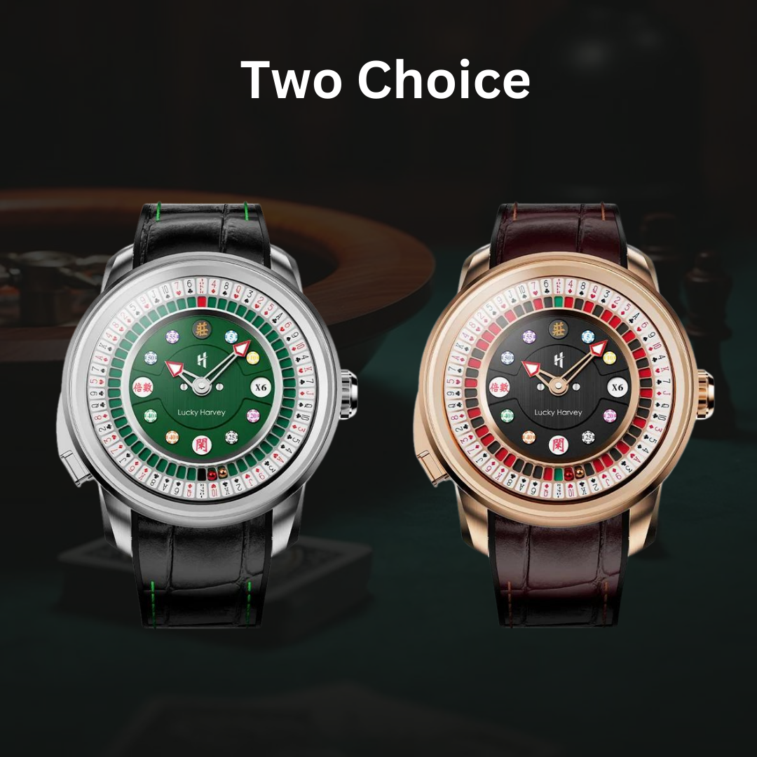 Lucky Harvey Poker Game Dial Mechanical Mens Watch Automatic Movement Sapphire Funny Poker Roulette 40H Power Reserve