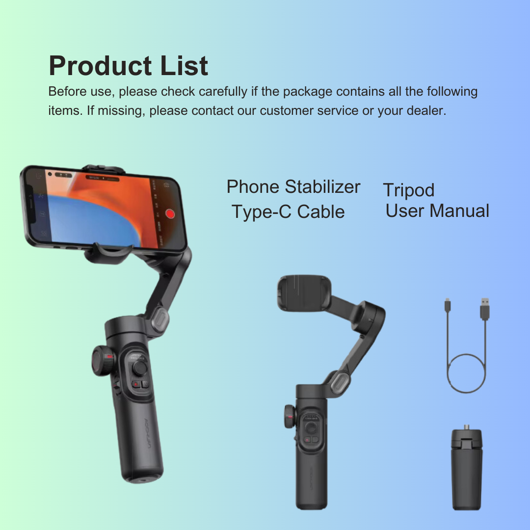 AOCHUAN 3-Axis Handheld Gimbal Stabilizer SmartXE for Smartphone for iPhone Android AI Face Tracking TikTok Vlog