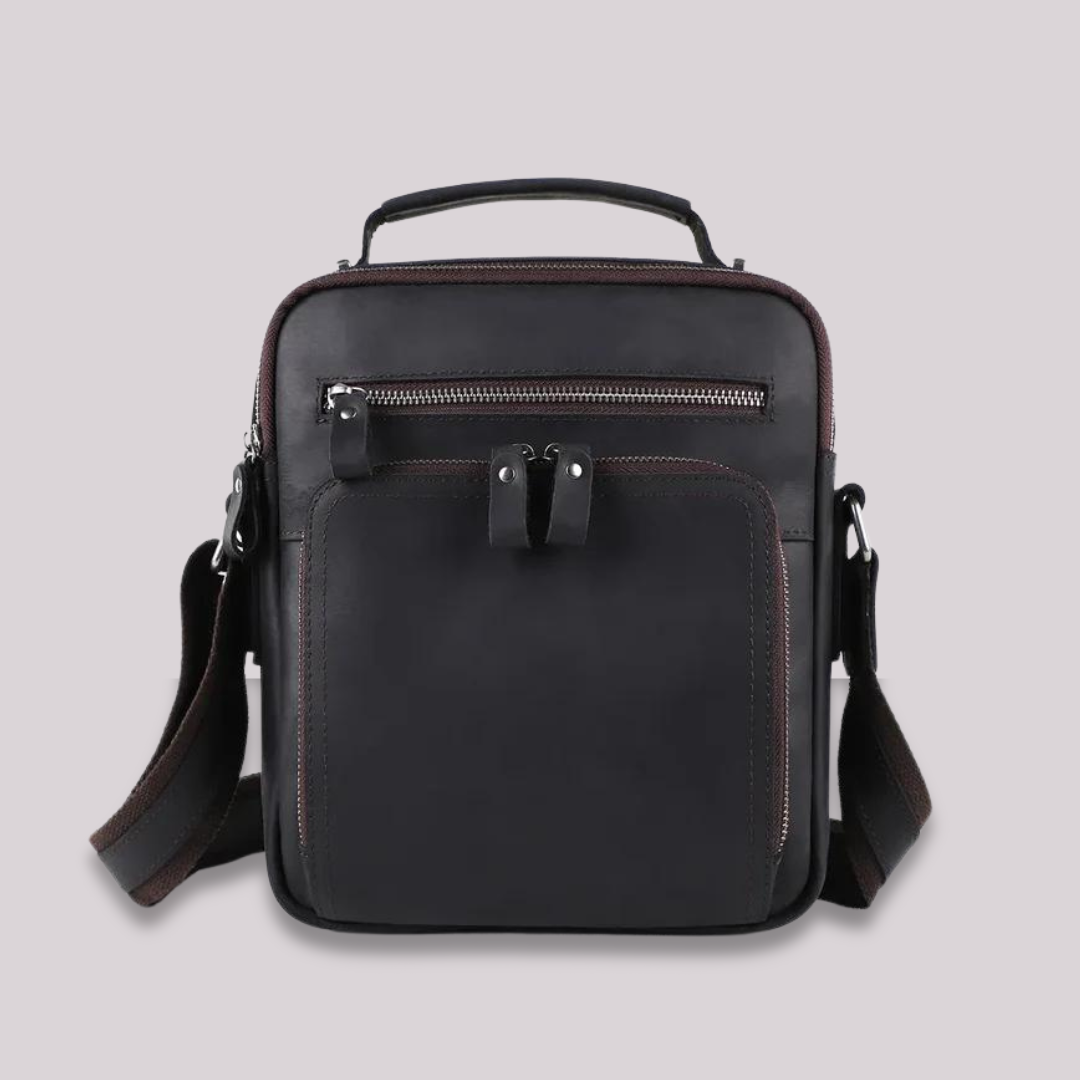 JOYIR New Genuine Leather Men's Vintage Handbag: Small Flap Shoulder Bag for Casual Office, Fashion Crossbody Bag