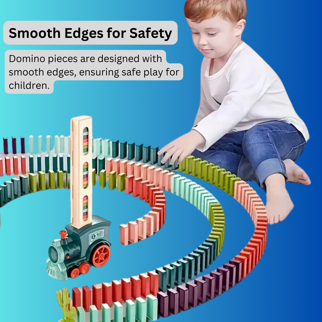 Automatic Domino Train Set - Creative DIY Brick Blocks Kit for Kids' Birthday Gifts & Fun Games