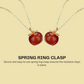 18K Gold Natural Red Agate Apple Necklace Pendant