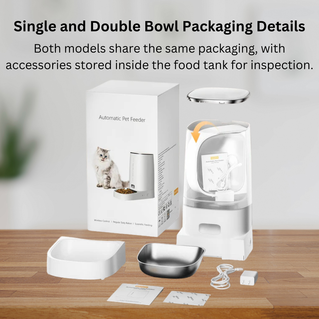 ROJECO Automatic WiFi Cat Feeder: Smart Food Kibble Dispenser with Remote Control for Cats and Dogs, Ideal for Dry Food Accessories